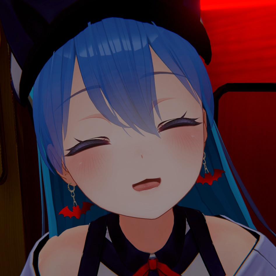 【VRChat想定】コウモリイヤリング