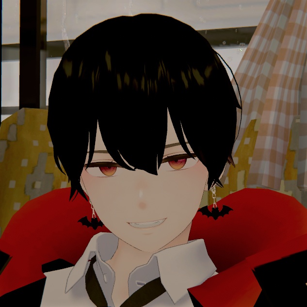 【VRChat想定】コウモリイヤリング