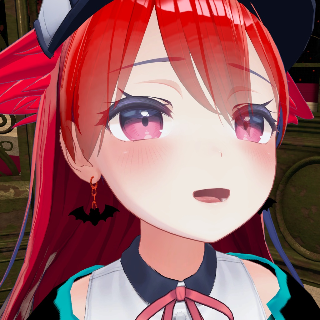 【VRChat想定】コウモリイヤリング