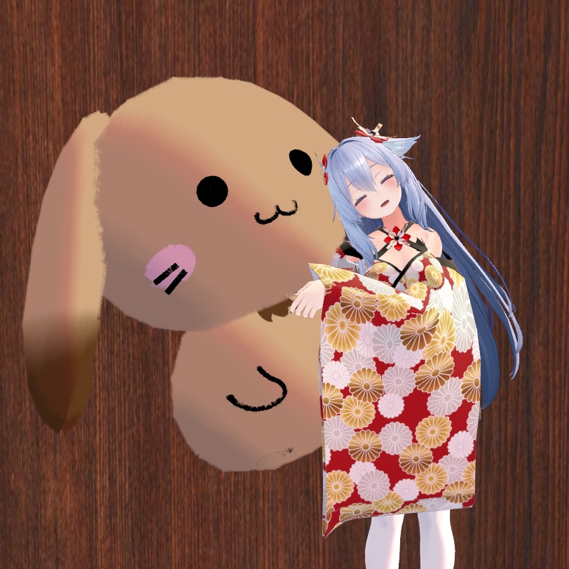 【VRChat想定】たれ耳ウサギのぬいぐるみ