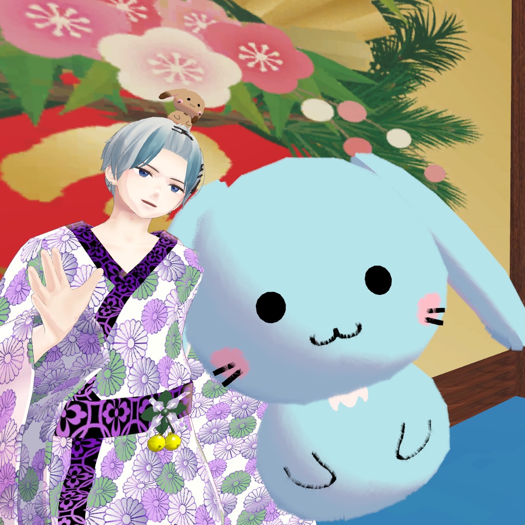 【VRChat想定】たれ耳ウサギのぬいぐるみ