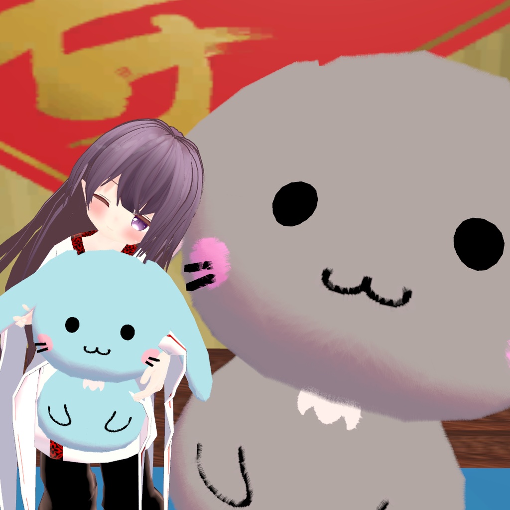 【VRChat想定】たれ耳ウサギのぬいぐるみ