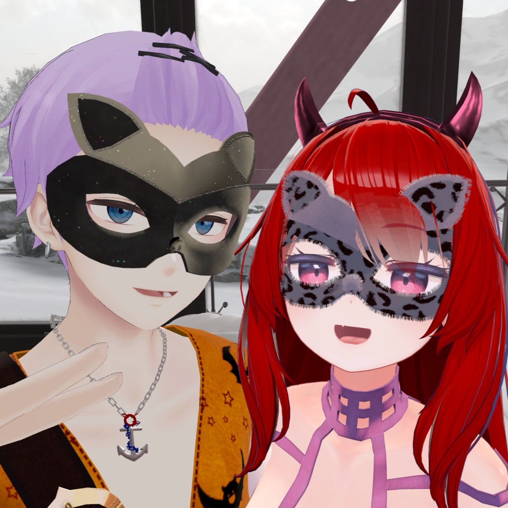 【VRChat想定】ベネチアンマスクⅡ_Venetian Cat Mask