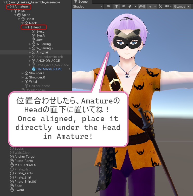 【VRChat想定】ベネチアンマスクⅡ_Venetian Cat Mask