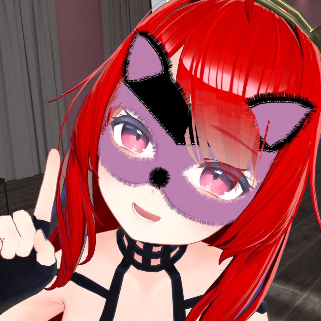 【VRChat想定】ベネチアンマスクⅡ_Venetian Cat Mask