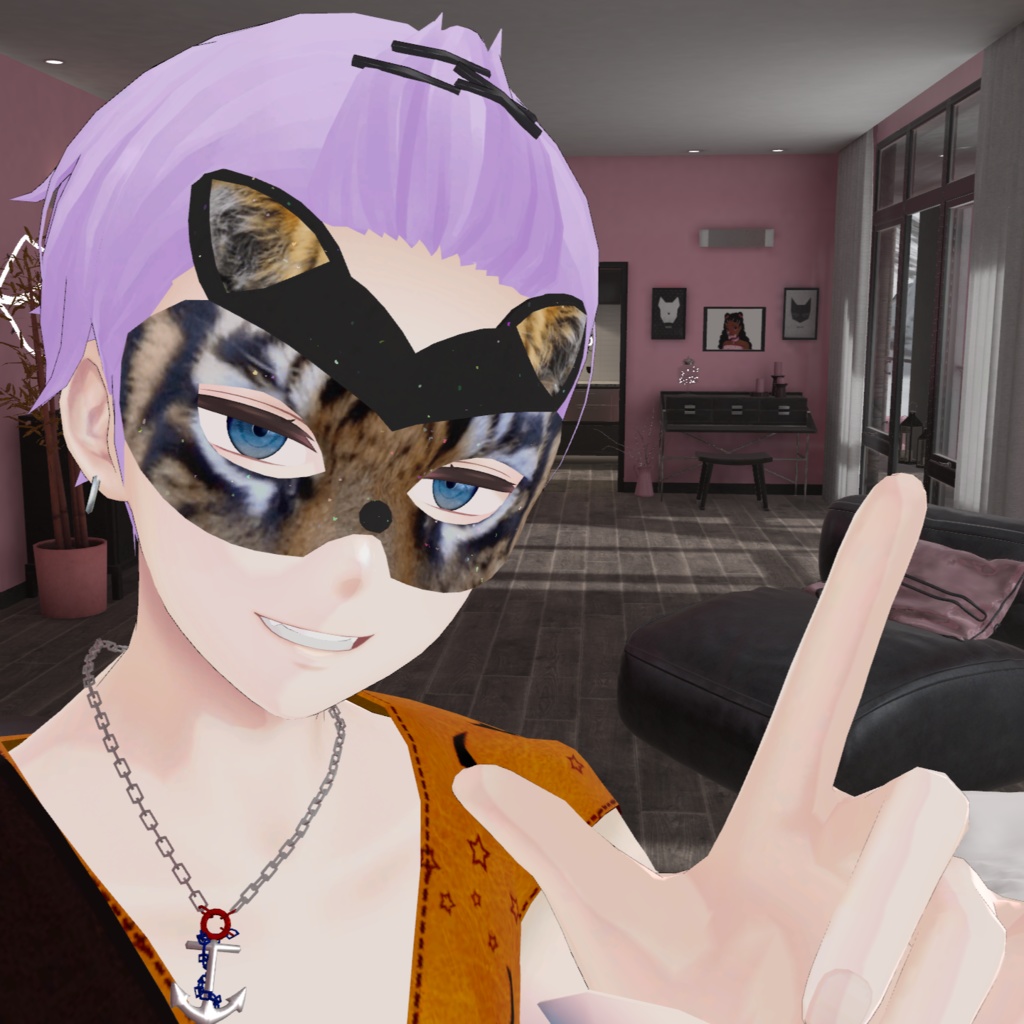 【VRChat想定】ベネチアンマスクⅡ_Venetian Cat Mask