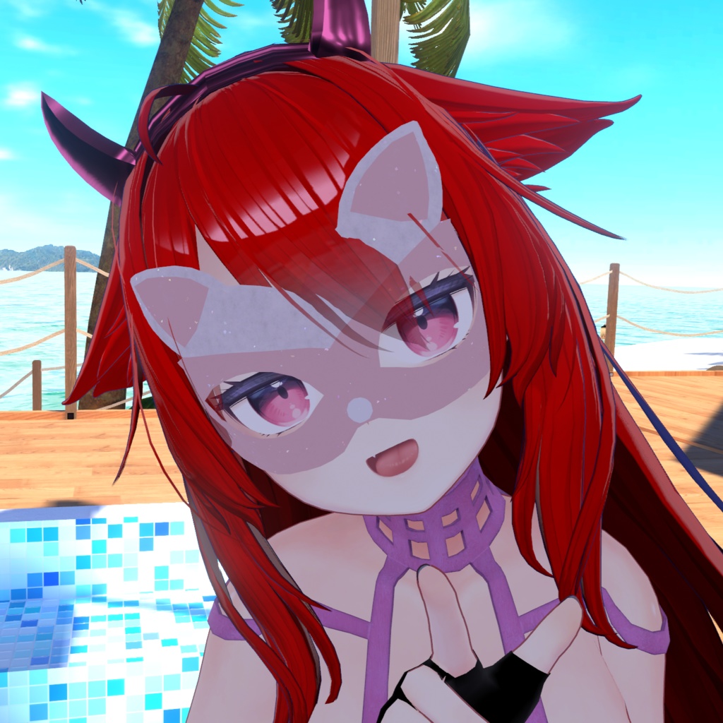 【VRChat想定】ベネチアンマスクⅡ_Venetian Cat Mask