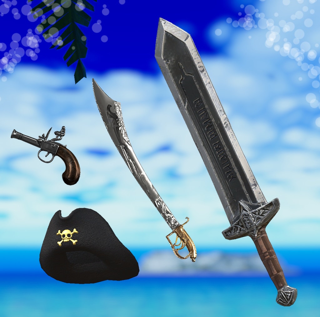 【VRC装飾品】海賊キット&大剣_PirateKit&Big sword