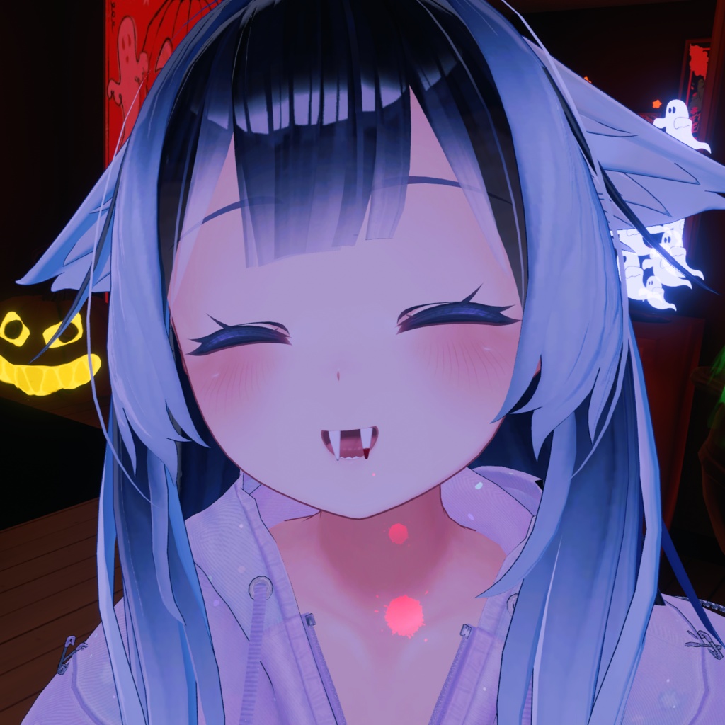 【VRC装飾品】血がしたたるドラキュラ牙_Dracula's fangs dripping with blood