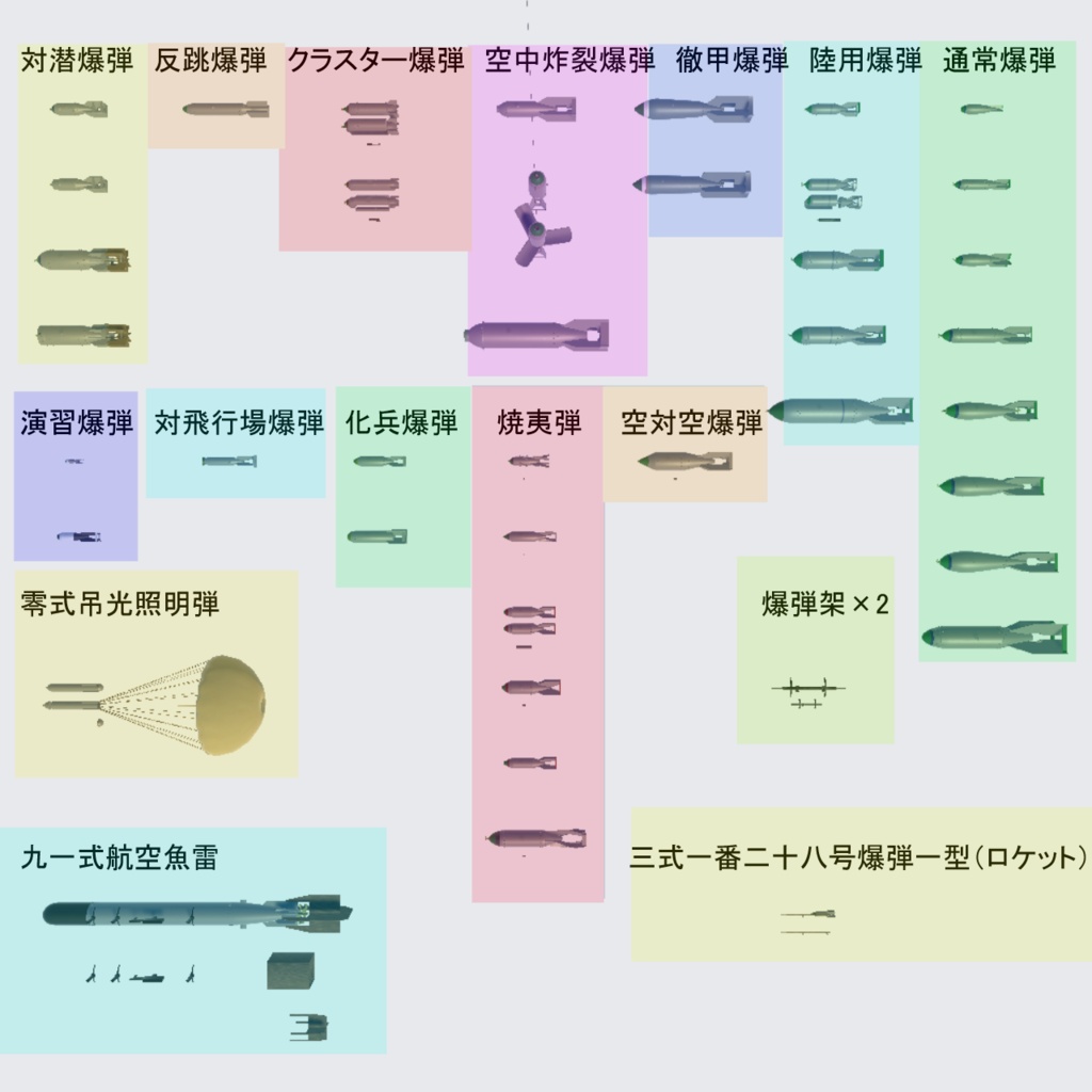 【Sacc導入済み】日本海軍航空爆弾セット全40種+α