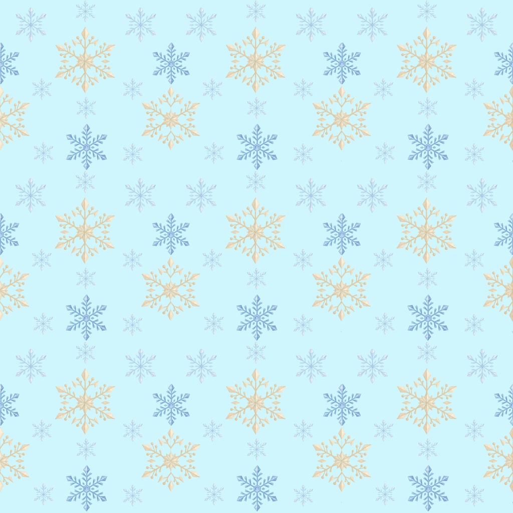 雪の結晶デジタルペーパー|クリスマス|冬素材|ラッピング|ブルー|季節素材|セット