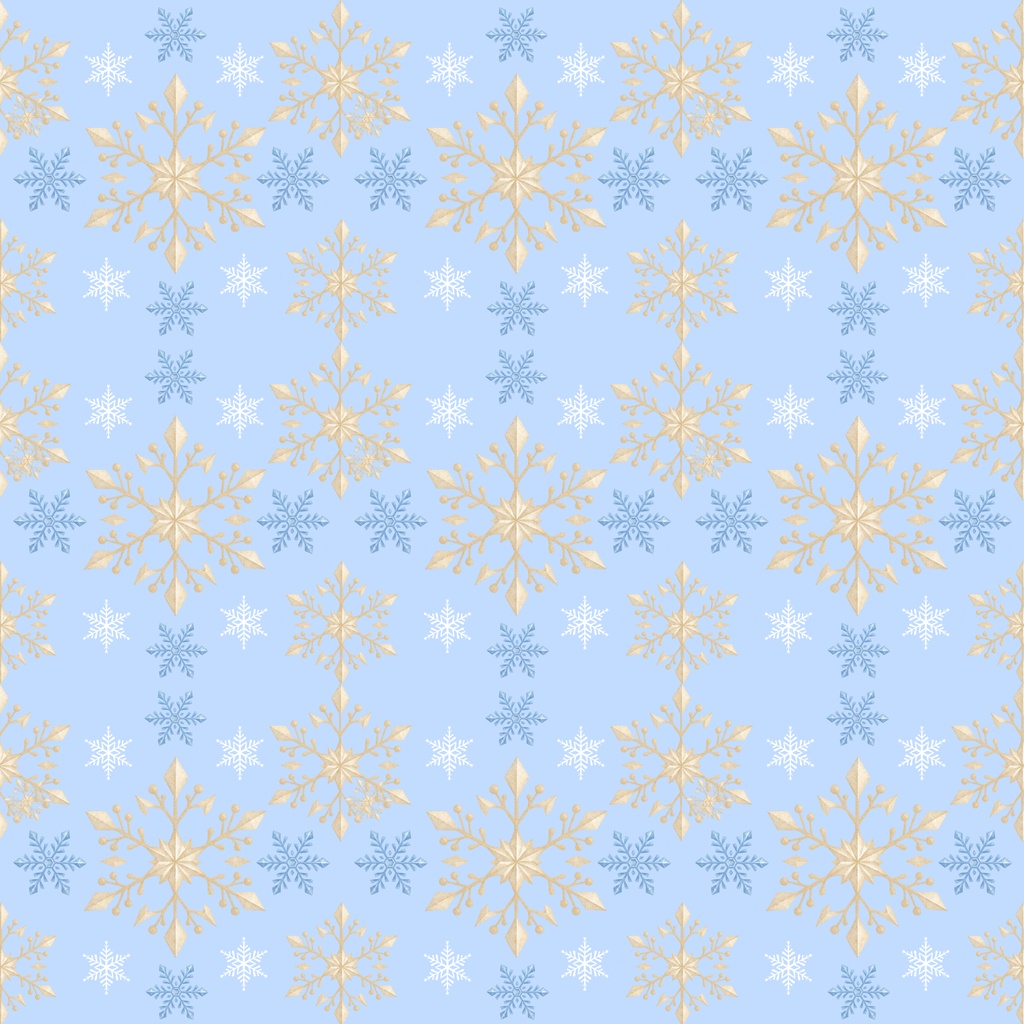 雪の結晶デジタルペーパー|クリスマス|冬素材|ラッピング|ブルー|季節素材|セット