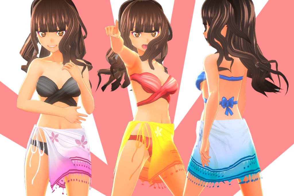 BEACH PACK ビキニ ビーチ サロン セクシー サマーファン VROID BEACH PACK bikini beach sarong sexy summer fun vroid