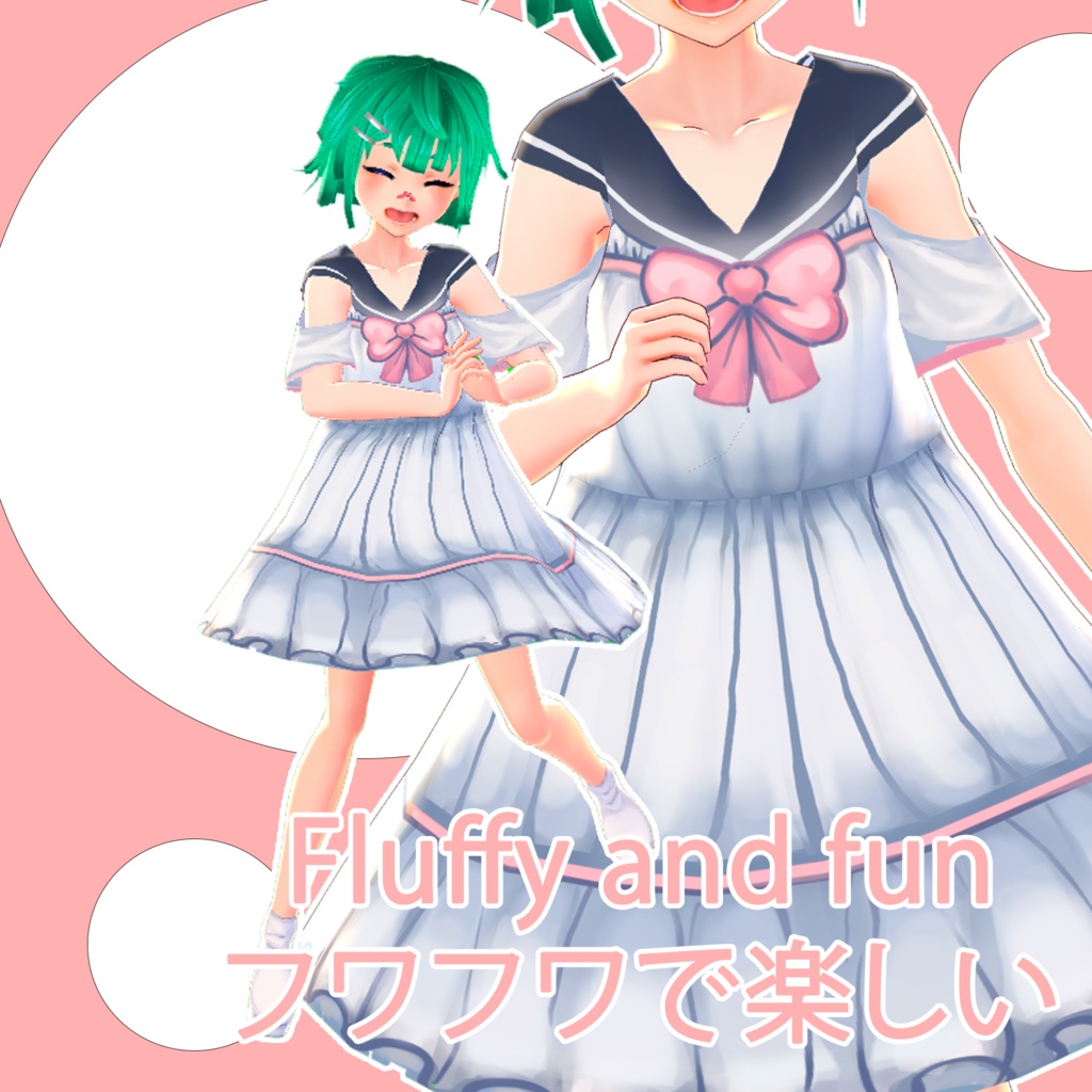 Vroid フリー素材ドレス 夏 かわいい セーラー服 free texture dress summer cute sailor uniform