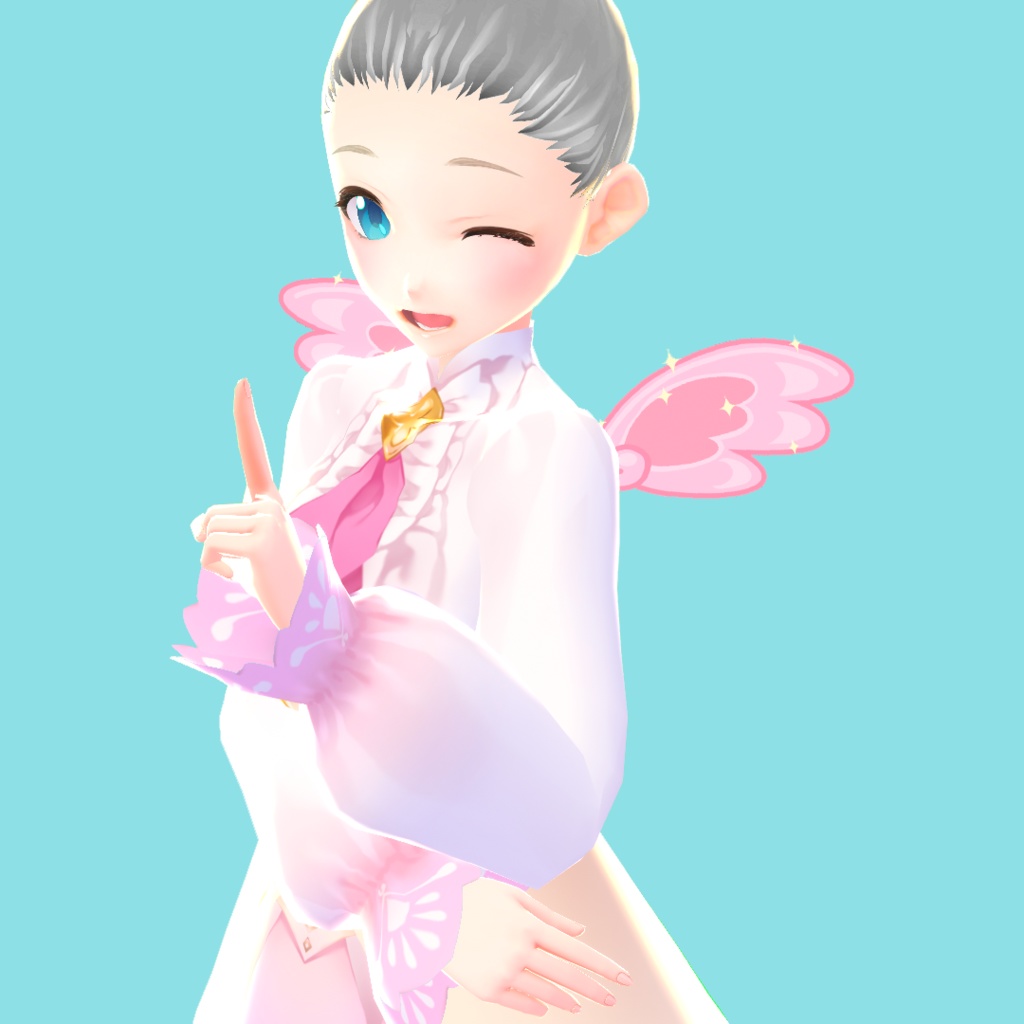 Cute fairy angel chibi minimalistic pink wings かわいい妖精天使ちびミニマルピンクの翼