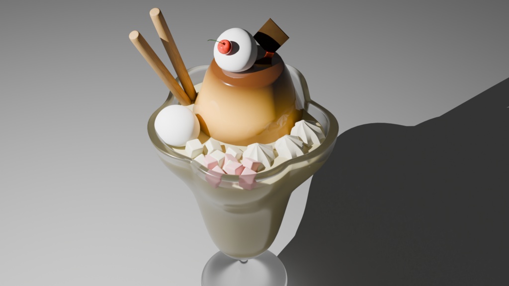 【blender】無料パフェ