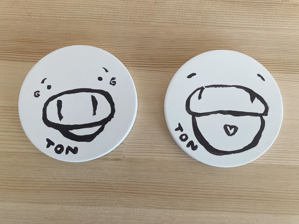 （販売終了）とんさんのコースター２枚組（１セットのみ）