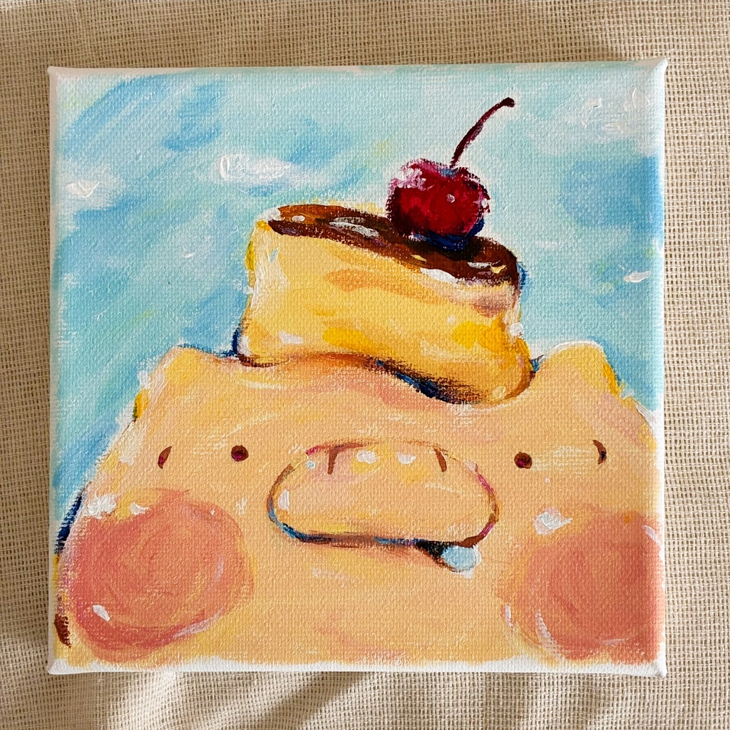 小さめアクリル画(プリンとんさん)