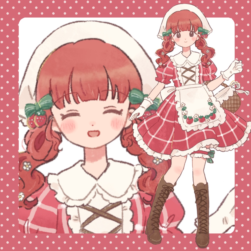 【無料版有】立ち絵素材_女の子_いちご【表情9種】