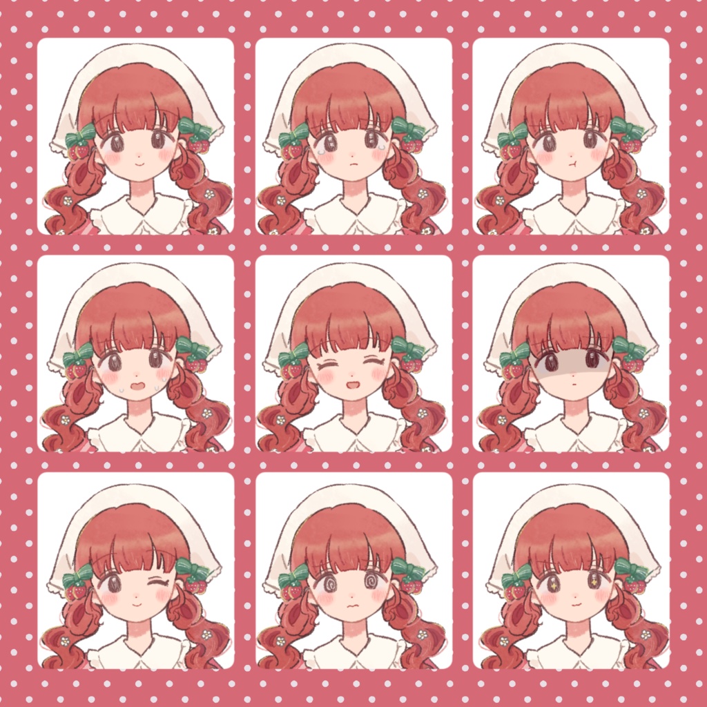 【無料版有】立ち絵素材_女の子_いちご【表情9種】