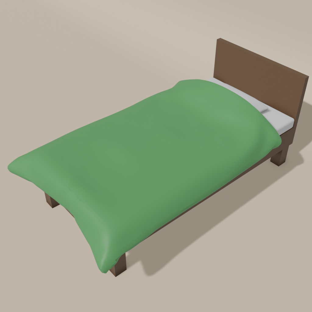 ベッドの3Dモデル[軽量版有り](UnityPackage,FBX,Blender)
