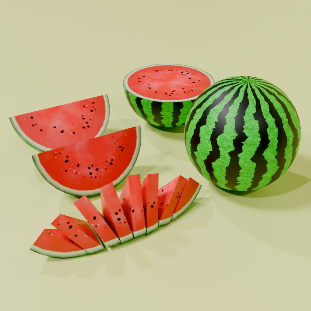 フルーツの3Dモデル素材集(Blender,unity用)