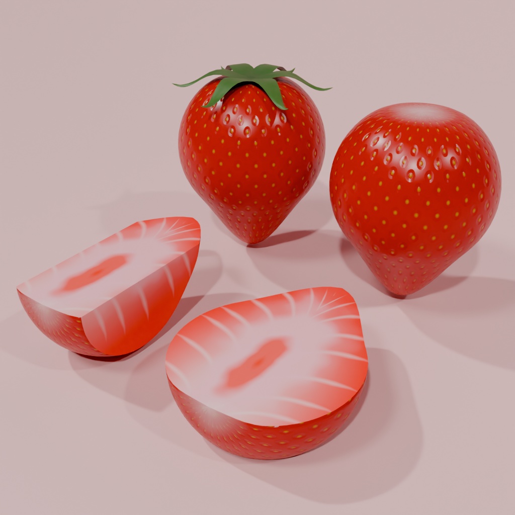 フルーツの3Dモデル素材集(Blender,unity用)