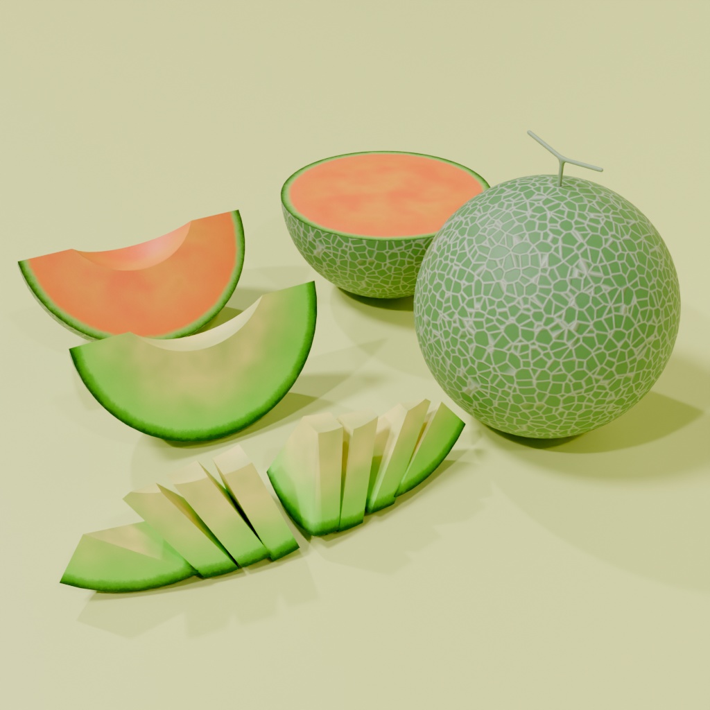 フルーツの3Dモデル素材集(Blender,unity用)