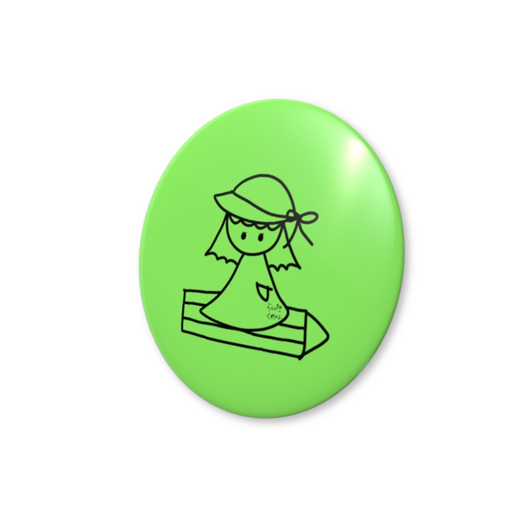 缶バッジ④(よんこ緑)