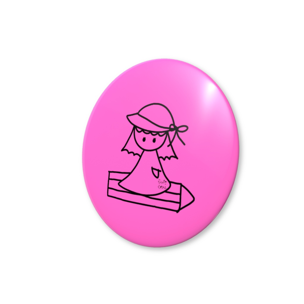 缶バッジ⑥(よんこピンク)