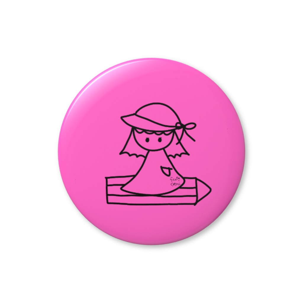 缶バッジ⑥(よんこピンク)