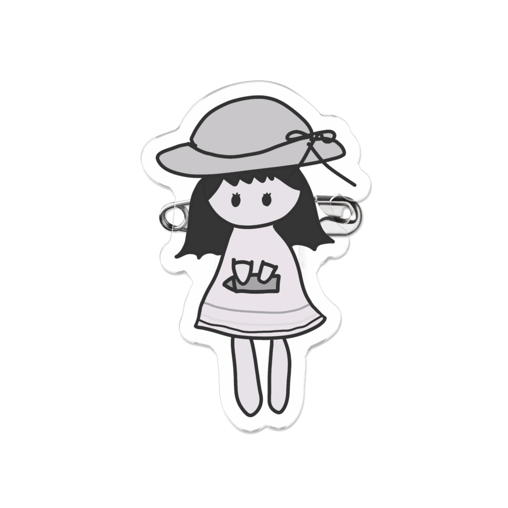 アクリルバッジ①(よんこモノクロ)