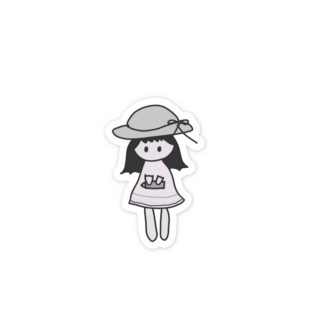 ステッカー④(よんこモノクロ)