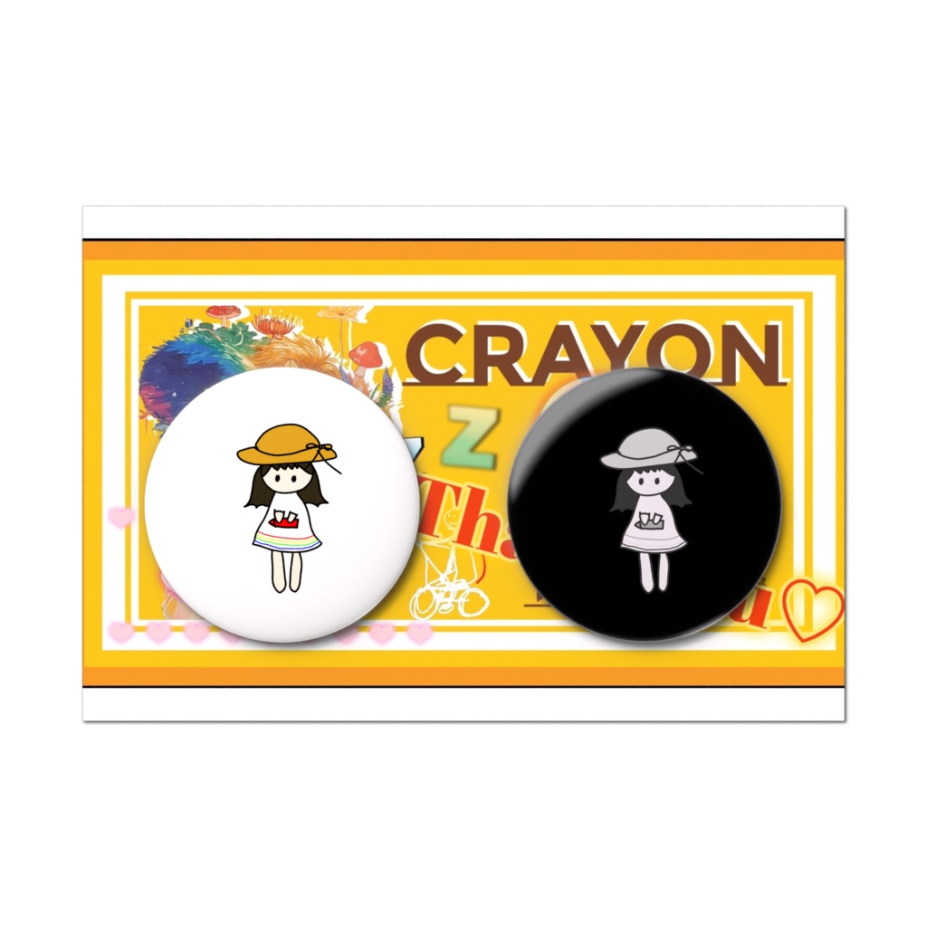 缶バッジセット①(よんこモノクロ)