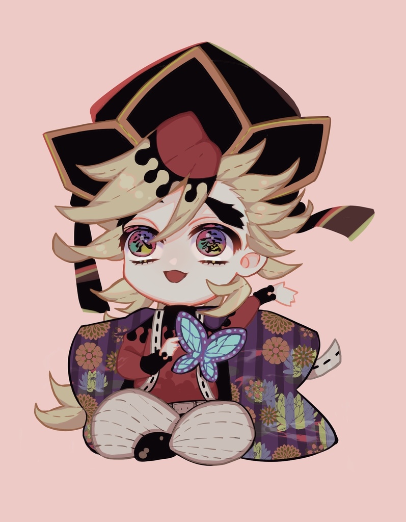 童磨桜マカロンキーホルダー