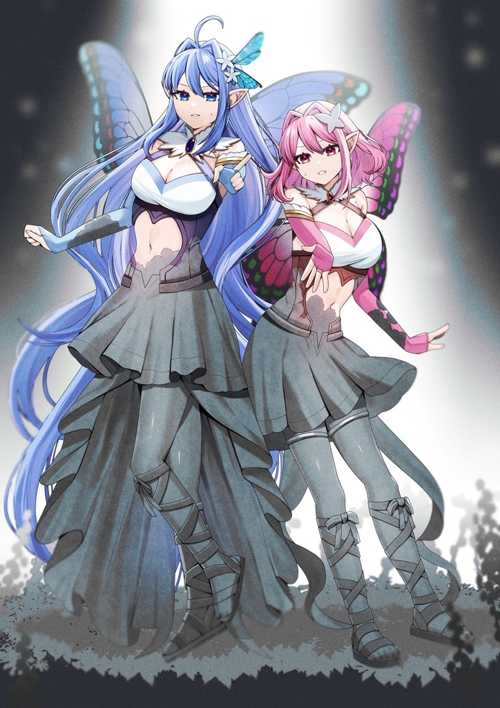 【石化漫画】妖精五姉妹の像