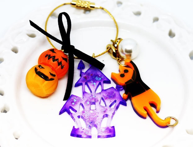 ハロウィンバージョンにゃんさんのワイヤーキーホルダー★期間限定