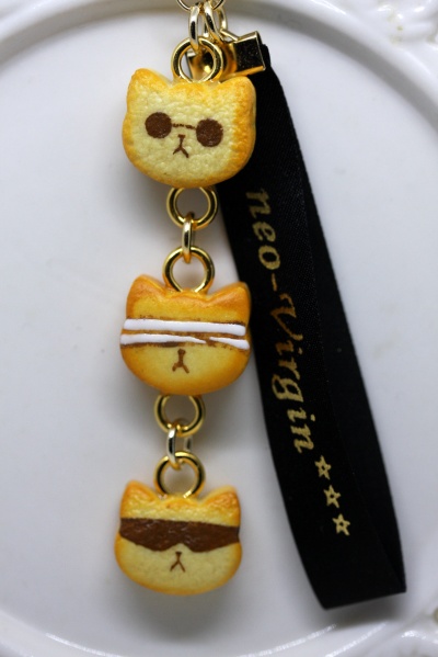 呪術★猫クッキー3連ストラップ&単品チャーム★期間限定