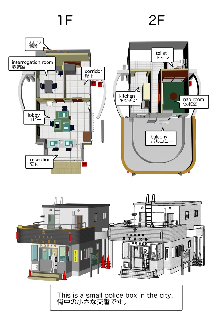 交番と市街地セット