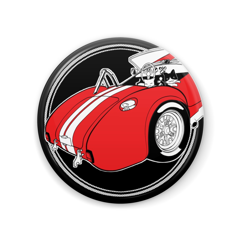 くるまとねこ 缶バッジ1
