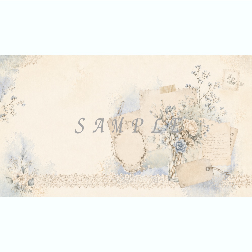 ヴィンテージ水彩コラージュ素材【水彩・日記・サムネ・Canva対応】