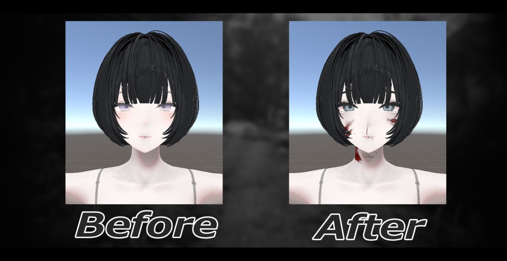 治安悪めのメイク&血テクスチャ【VRChat】【Shinra】【森羅】【ミルティナ】【Milltina】Crime-ridden makeup & blood texture