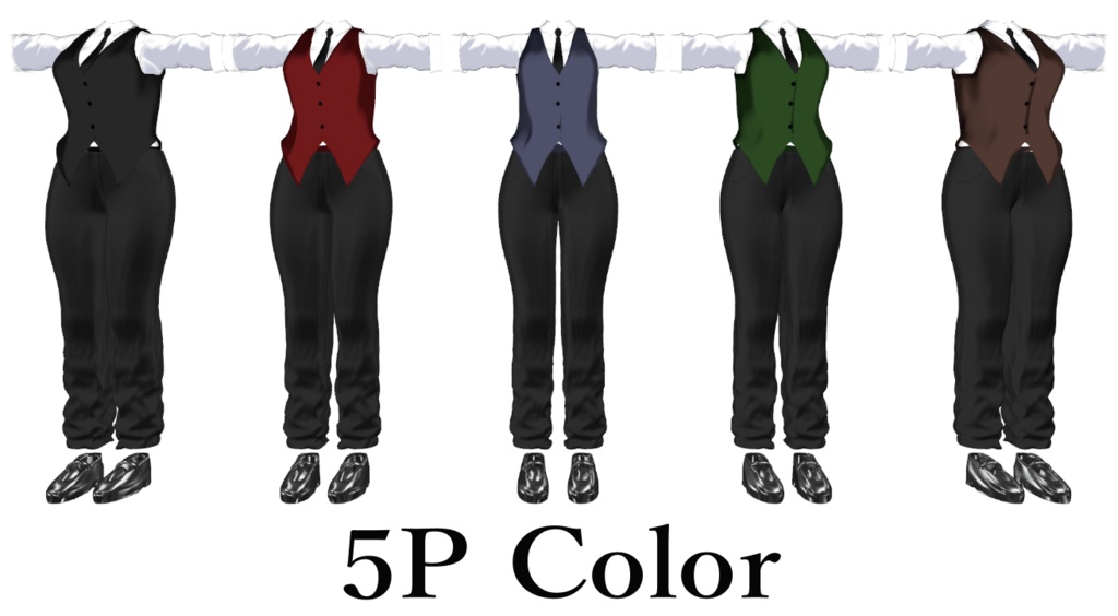 『Casino Dealer suit』カジノディーラー用スーツ【VRchat】【3D衣装モデル】【複数アバター対応】