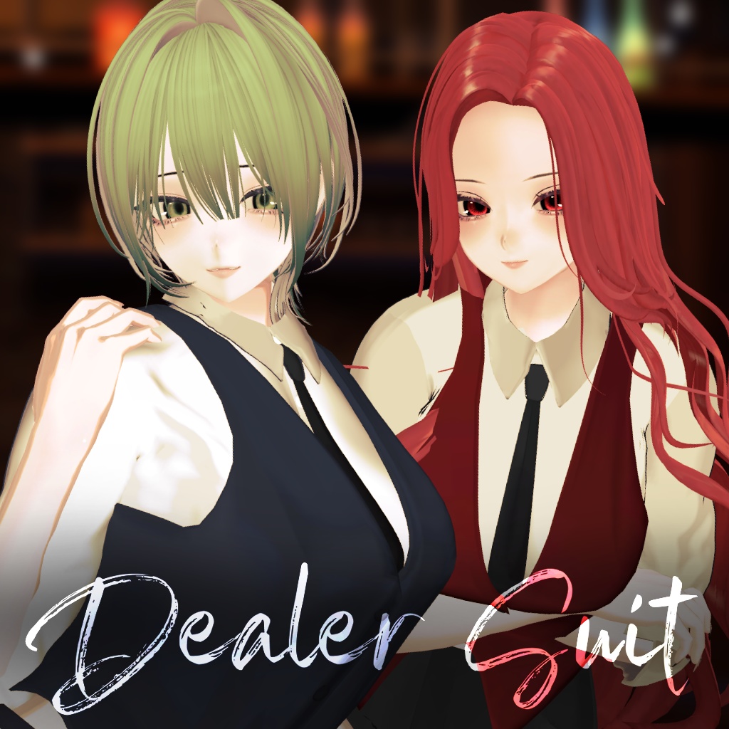 ✨発売セール✨『Casino Dealer suit』カジノディーラー用スーツ【VRchat】【3D衣装モデル】【複数アバター対応】