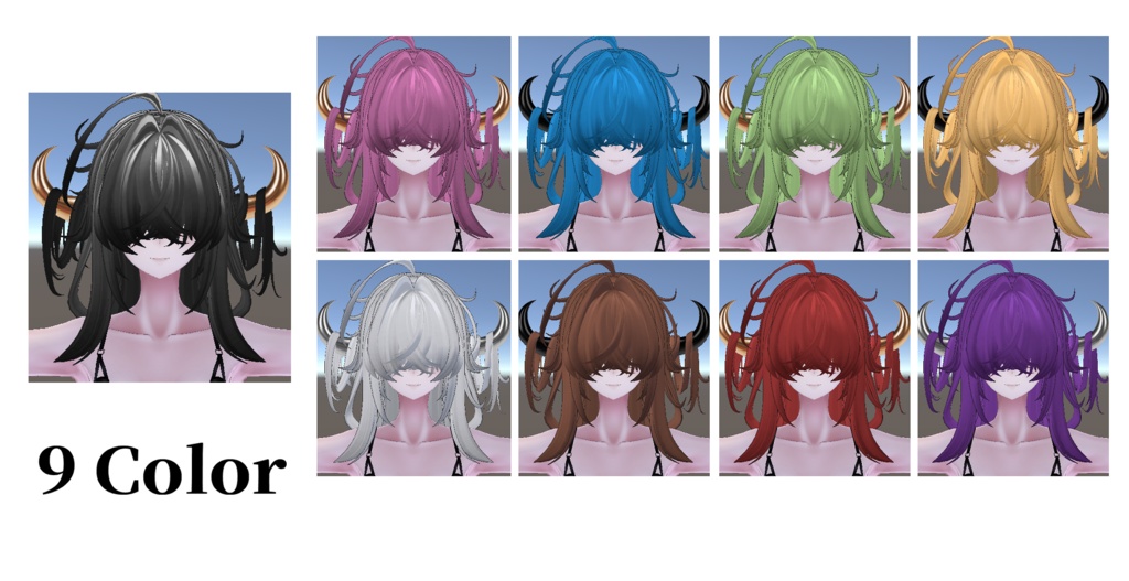発売セール✨🖤メカクレロング🖤【3Dヘアモデル】【VRchat】