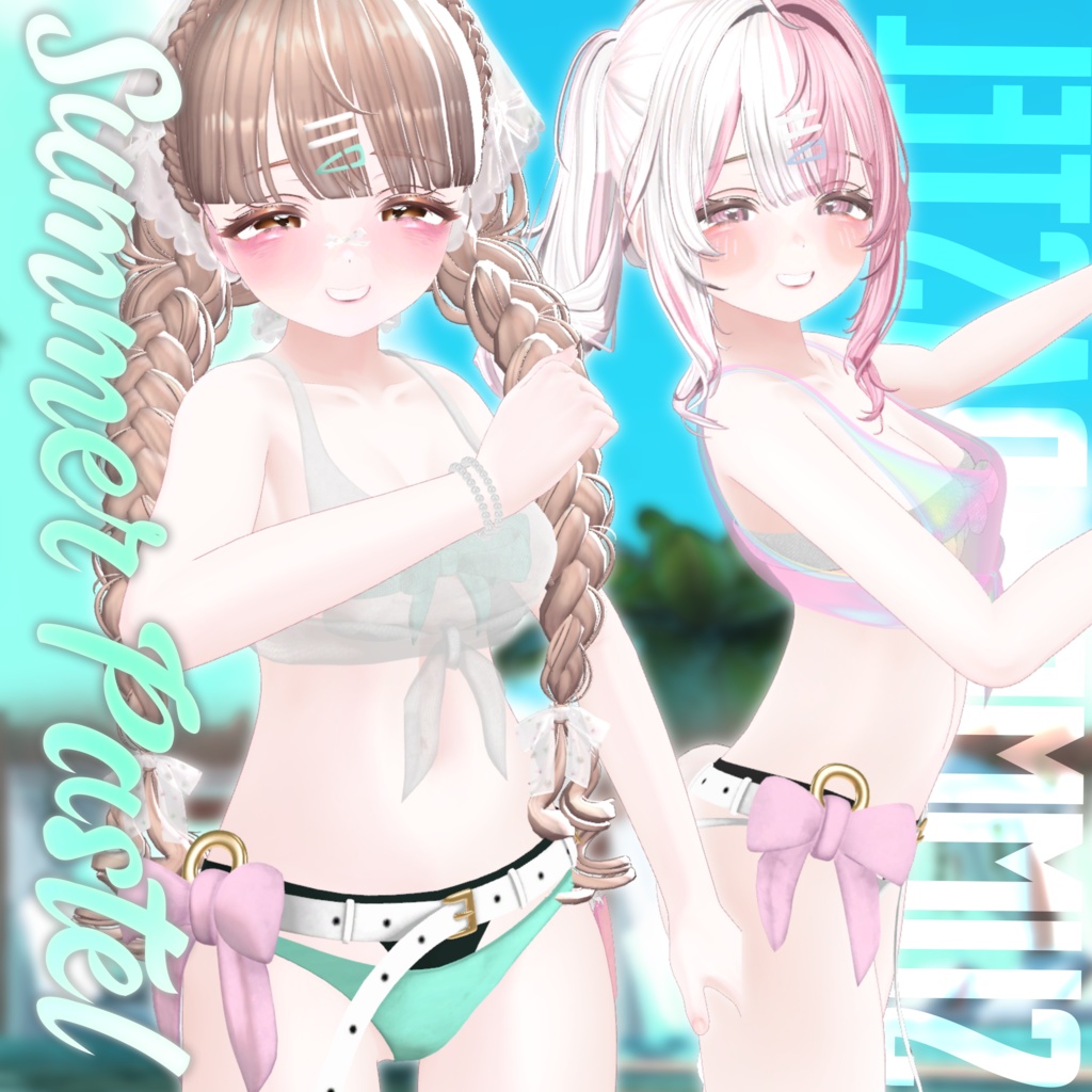 「発売セール✨」○o。.Summer Pastel.。o○【VRCHAT】『3Dアバター衣装』