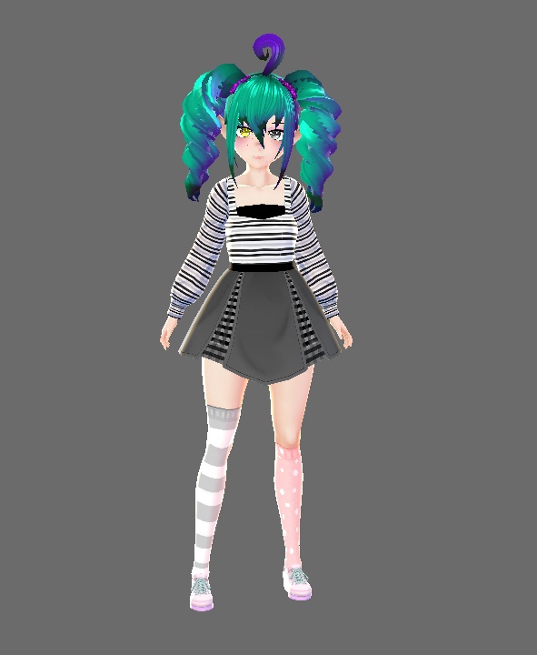 Vroid Black and white Dress (Free)