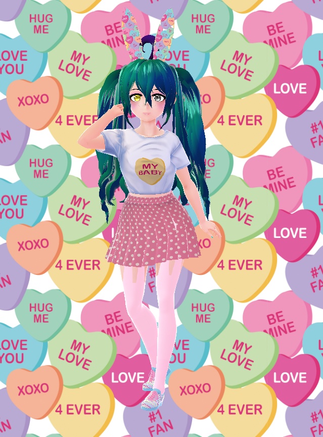 Vroid Mix and Match Conversation Hearts Outfit (Free)