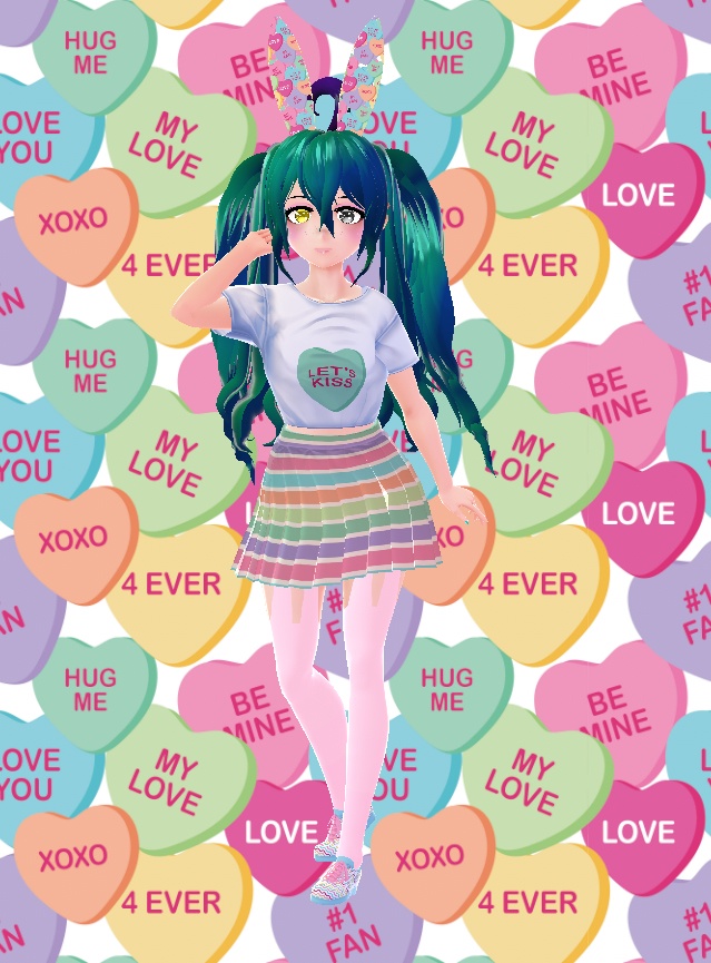 Vroid Mix and Match Conversation Hearts Outfit (Free)
