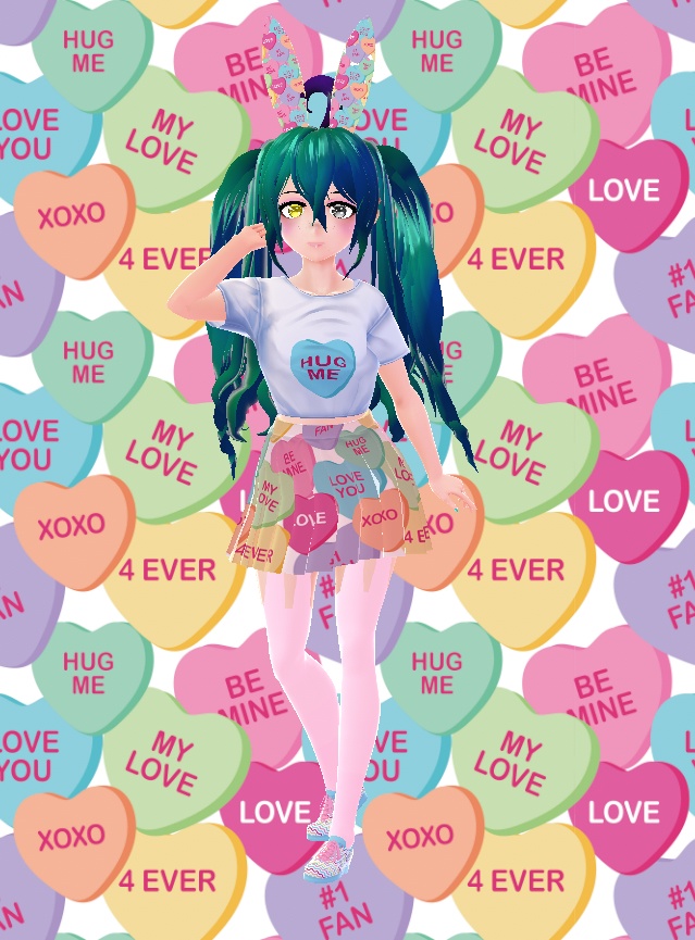 Vroid Mix and Match Conversation Hearts Outfit (Free)